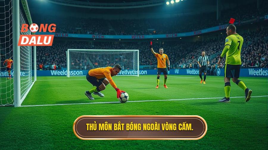 2. Thủ môn bắt bóng ngoài vòng cấm.