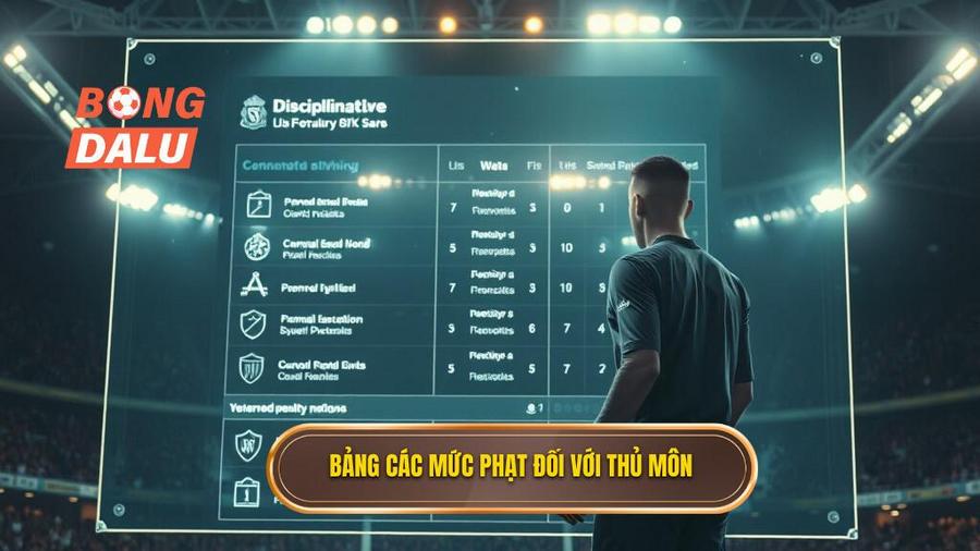 3. Bảng các mức phạt đối với thủ môn
