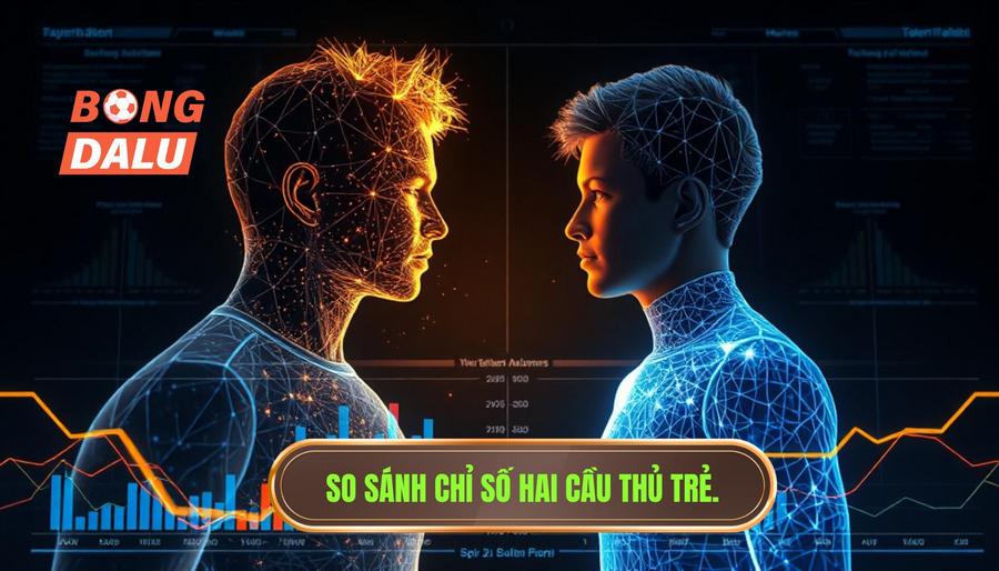 Bảng so sánh các chỉ số của ngôi sao đang bùng nổ và cầu thủ triển vọng